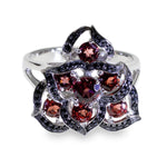 Load image into Gallery viewer, Black Petal | Anello Argento