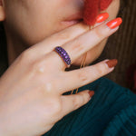 Load image into Gallery viewer, Purple Pavé | Bague Argent