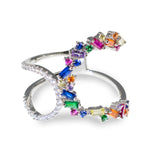 Load image into Gallery viewer, Curvy Rainbow | Anello Argento