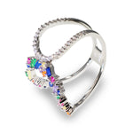 Load image into Gallery viewer, Curvy Rainbow | Anello Argento