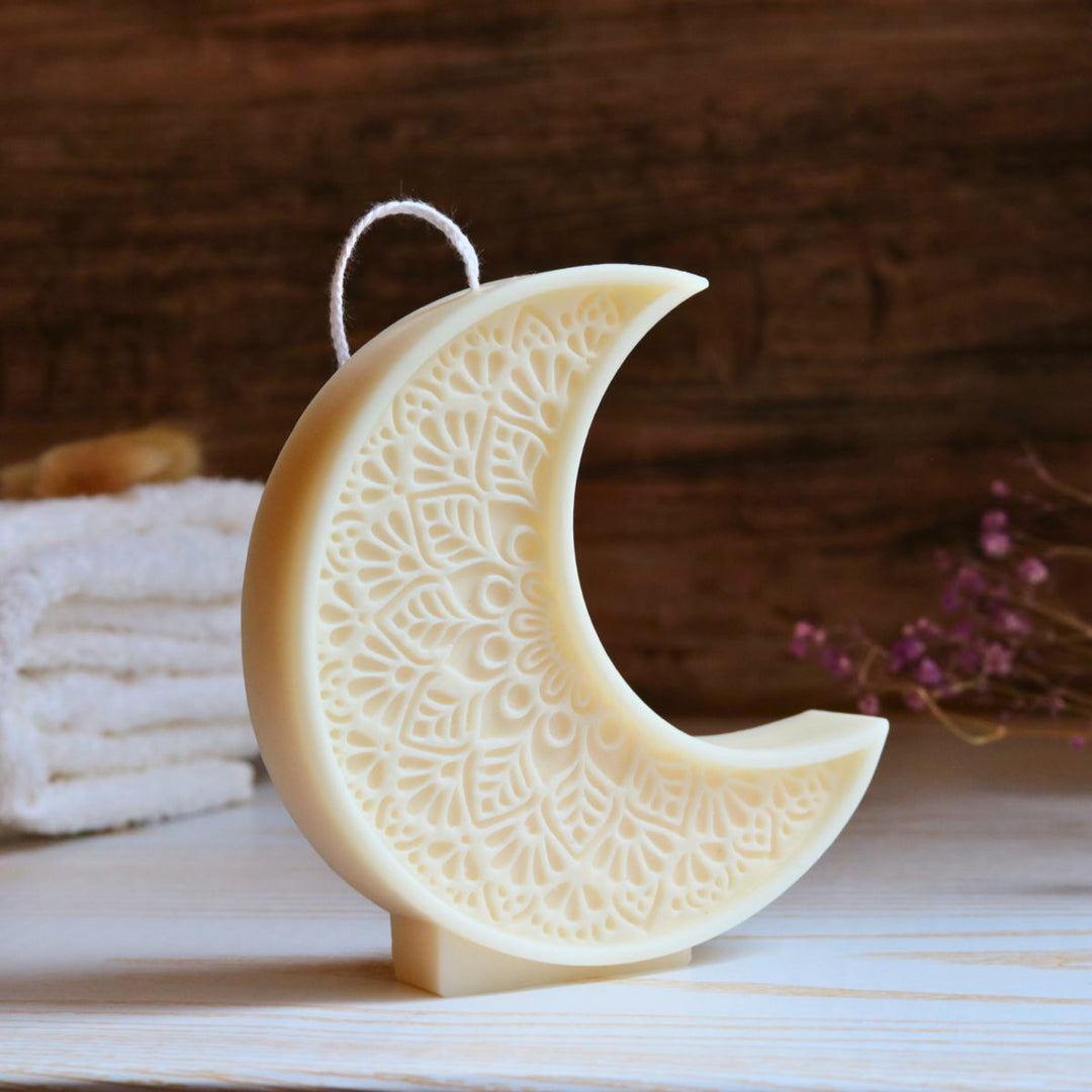 Mandala Moon Candle | Natural Vegetable Wax