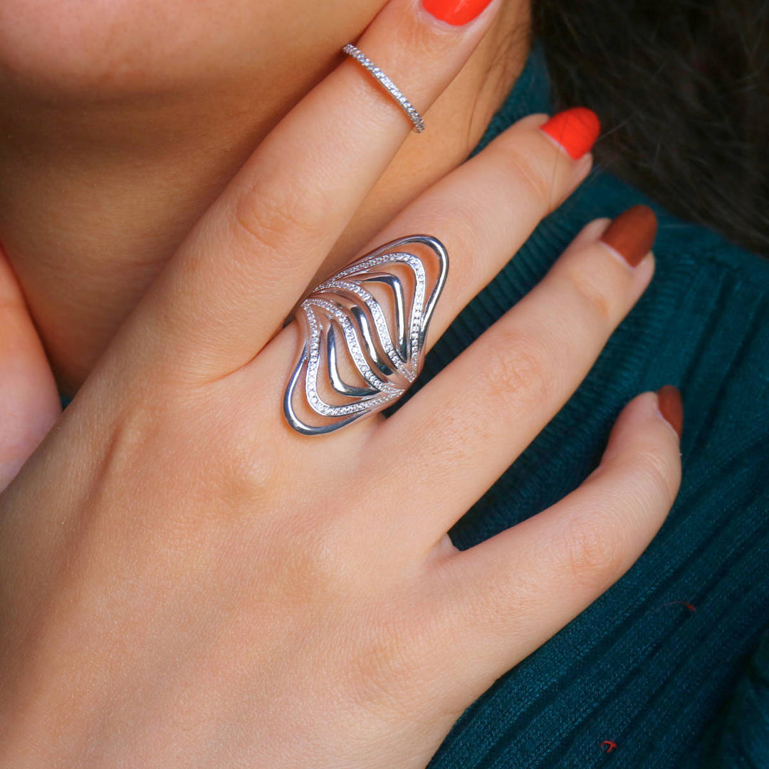 Wavy Silver Ring