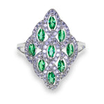 Load image into Gallery viewer, Emerald Diamond Ring